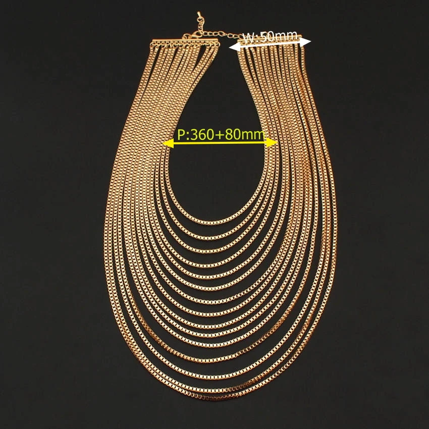 UKEN Female Multi Layers Gold Color Chain Necklaces Fashion Pendants Statement Necklaces Women Dress Accessories Collares - Image 2
