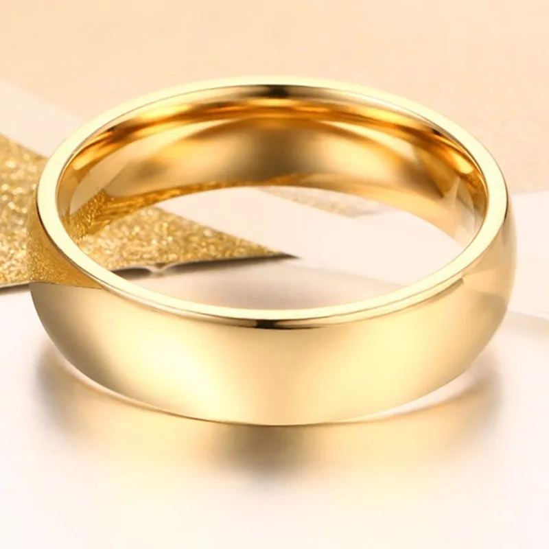 Gold Color Wedding Band Engagement Stainless steel Ring for Women Men US Sizes 4 5 6 7 8 9 10 11 12 13 14 15 Free Shipping - Image 5