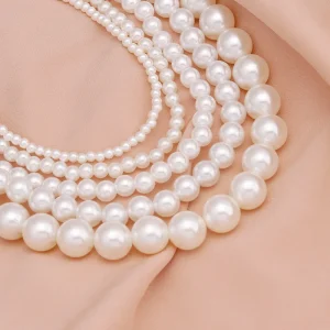 Imitation Pearl Necklace Adjustable Elegant Irregular Beads New Trend Date Wedding Party Jewelry Women Girls Gift