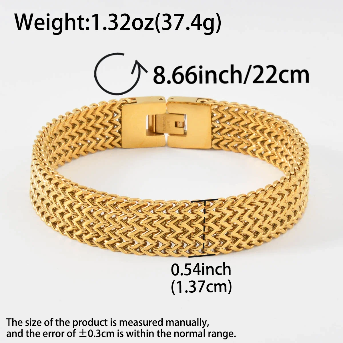 Luxury Gold Plated Bracelet for Men Women Stainless Steel Woven Pattern Wide Bangle Fashion Jewelry Gift Valentine's Birthday - Image 6