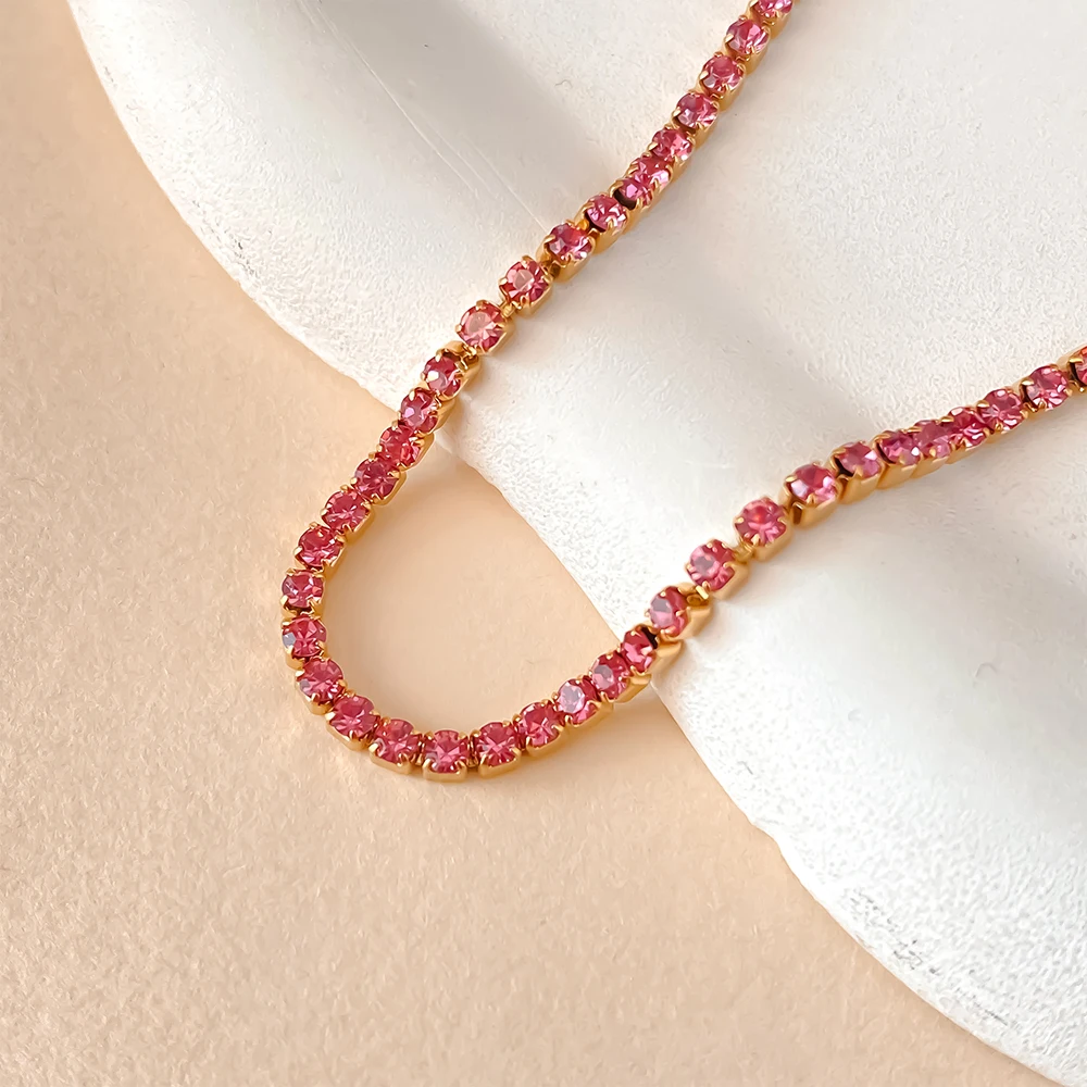 eManco Stainless Steel Women's Zirconia Tennis Bracelet Classic Bridal Accessories Wholesale - Image 6