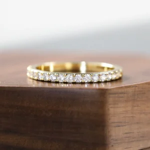 Half Eternity Moissanite Wedding Band 925 Sterling Silver Straight Rings for Women 1.3mm 1.6mm 1.8mm 2.0mm Matching Ring