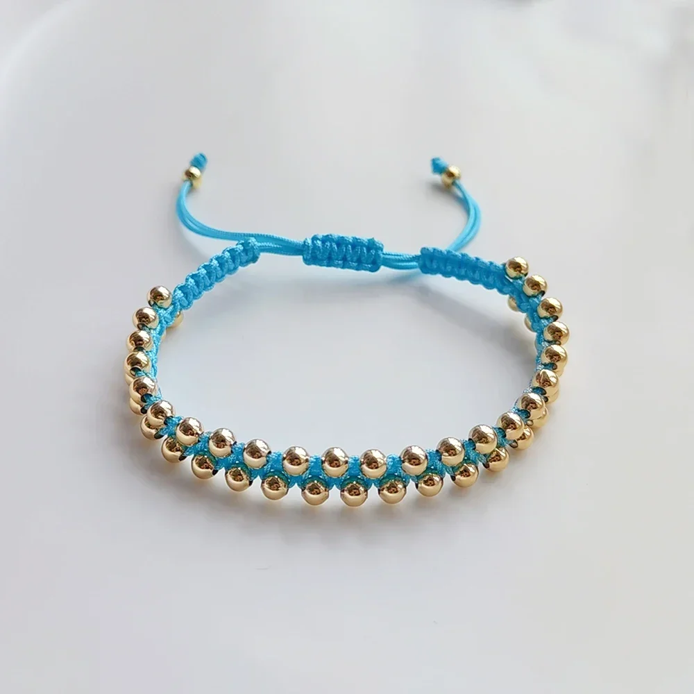 KKBEAD Handmade Braided Bracelet Jewelry for Women 4mm High Quality Gold Plated Beads Bracelets Bijoux Fashion Pulseras Femme - Image 5