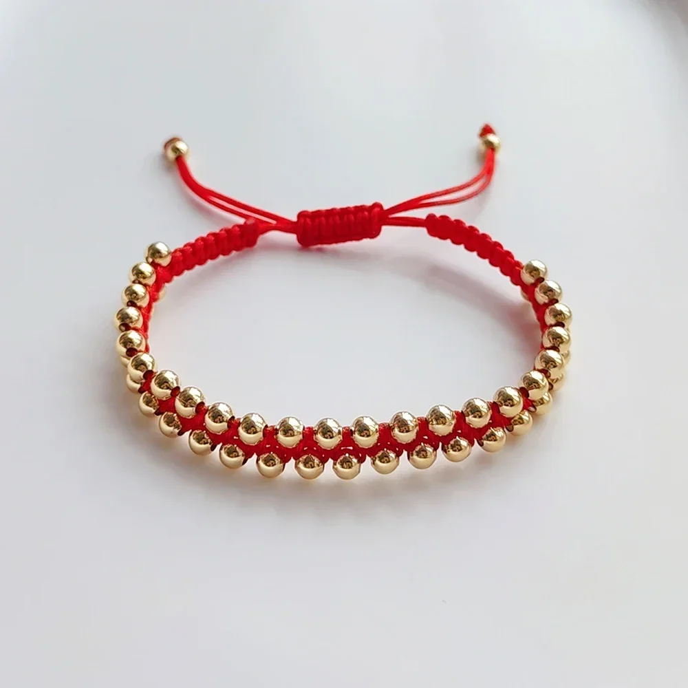 KKBEAD Handmade Braided Bracelet Jewelry for Women 4mm High Quality Gold Plated Beads Bracelets Bijoux Fashion Pulseras Femme - Image 4